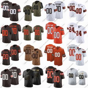 32 Jim Brown Football Jersey Myles Garrett Deshaun Watson Amari Cooper Jarvis Landry Nick Chubb Denzel Ward Jerome Ford Kareem Hunt