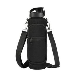 32 oz waterflessen bedekken en stro strap motiverende bekertijden om te drinken BPA gratis 1L herbruikbare sportwaterfles met mouwdrager Outdoor U0523