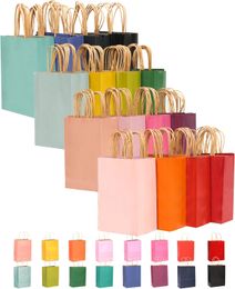 32 sacs en papier avec des poignées petits sacs-cadeaux en vrac 16 sacs de couleur senior différents multiples utilisations