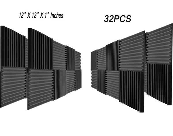 32 PCS Panneau de mousse acoustique Réduction du bruit Isolation Sound absorbant pour Studio8596986