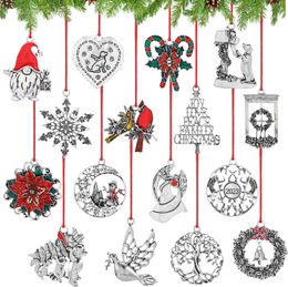 32 stuks metalen kerstboomversieringen massief zink decoratief hangend ornament legering kerstfeest hanger cadeau DIY handgemaakt vakantieornament