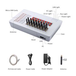 32 poorten Voip-gateway Goip32-gateway met Sip en H323-protocol Gsm Voip Terminal Gateway