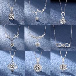 32 Style réel 1Ct D couleur Moissanite collier 100% 925 en argent Sterling fête de mariage pendentif colliers pour femmes bijoux en diamant