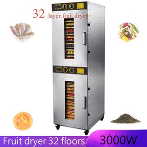 32 dienbladen Fruitdroger Machine Fruit Groente Vlees Thee Visvoer Dehydrator 3000W