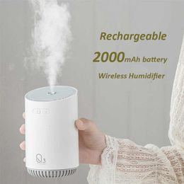 Humidificador de aire inalámbrico de 320ML con batería de 2000mAh, difusor de aceite esencial eléctrico ultrasónico de niebla fría, difusor de aromaterapia