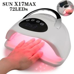 320W SUN X17 MAX UV LED LEMP Nail pour le vernis à ongles en gel 72leds Lampe de séchoir à ongles professionnels avec minuterie Sensor Auto Tool Art Tool 231227