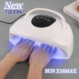 320 W SUN X18MAX Krachtige UV LED Nagellamp voor Manicure Gel Polish Droogmachine met Grote LCD Touch Auto sensor Droger 240229