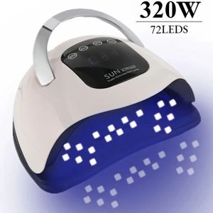 320W SUN X19 MAX Professional Nail Drying Lamp For Manicure 72 LEDS Gel Polish Machine With Auto Sensor UV LED 240111