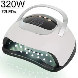 320W ZON X21 MAX 72 LEDS UV LED NAIL LAMP VOOR GEL NAIL POBLE Professionele nageldroger Licht met Timer Auto Sensor Nail Art Tool 240416