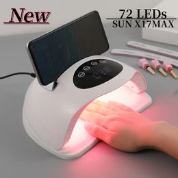 320 W UV LED Lamp voor Nagels 72 LEDs Nagel Drogen Snel Droog Gel Polish Met LCD Scherm Auto Sensor manicure 240111