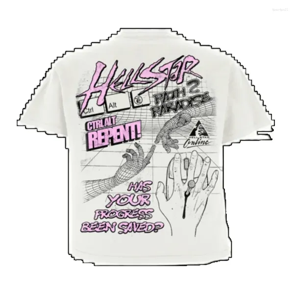 322 HELLSTAR Shirt T Hip hommes chemises Y2K Hop impression graphique en ligne surdimensionné col rond coton t-shirt Goth HELLSAR chemise