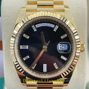3235 Mouvement Men Watch 18k Yellow Gold Watch Sapphire Saphire Imperpose Disque en diamant noir 228238 Montres de bracelet