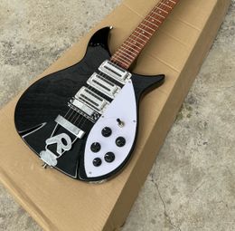Guitarra 325, guitarra Rick back-6 cuerdas, pintura negra brillante, material de alta calidad, envío gratis guitarra eléctrica