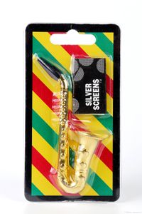 Gracieux! Nouvelle Arrivée En Gros Portable Saxophone Métal Fumer Pipes Avec Écrans Pas Cher de Haute Qualité Livraison Gratuite