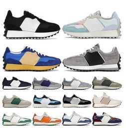 327 Chaussures de course Baskets N Bleu Light Camel Blanc Gris Herbe Vert Sel de Mer Haricots Rouges Lait Gris Foncé Femmes Faible Jogging Chaussure de Marche