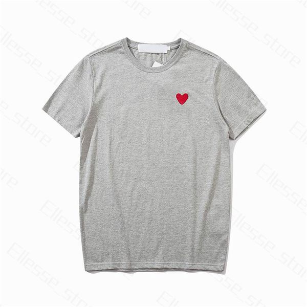 329 A115 Play Hommes T-shirts Européen Américain Populaire Petit Coeur Rouge Impression T-shirts Hommes Femmes Couple