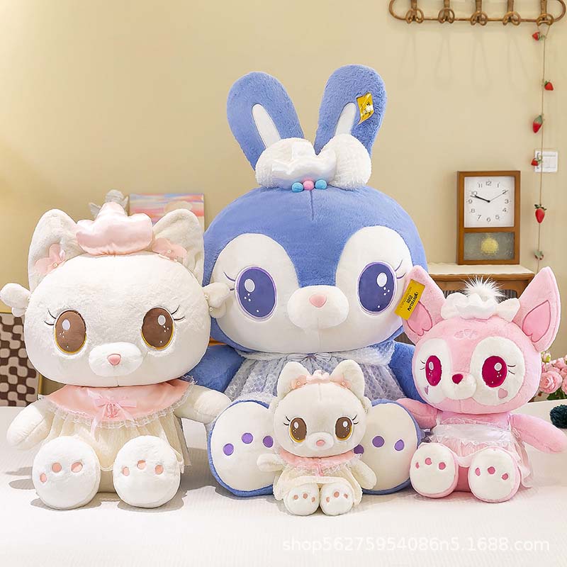 32 cm anime pluche poppen konijn gevulde vos pluche decor kat speelgoed meisjes cadeau