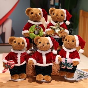 Oso de peluche navideño de 32CM, osos lindos con disfraz de Navidad, muñecos de peluche, bonito regalo de Navidad para niños