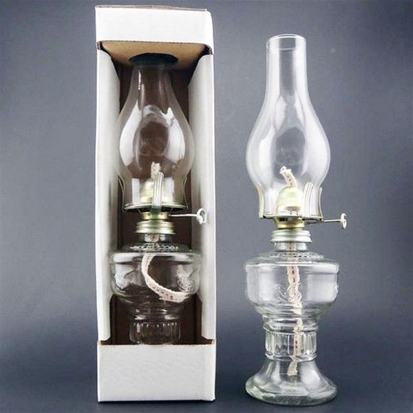 Lámpara de mesa de queroseno de 32 cm, lámpara de decoración para festivales de bodas, luz de aceite de vidrio de Buda retro vintage, alta capacidad, alta calidad, 209y