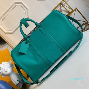 32colors sac de nuit Vert bleu rose designers Sacs 50 45 sac à main Voyages sac à main en cuir véritable motif bagages Duffel fourre-tout