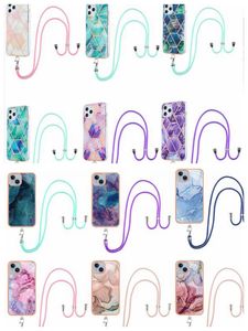 32Designs Marble Soft IMD TPU Fundas cromadas para Iphone 15 Pro Max 14 Plus 13 12 11 Samsung S23 FE A24 Flower Bling Scale Plating Granite Stone Cover Crossybody Strap