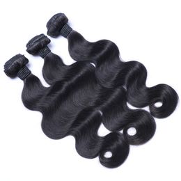 32 pulgadas Brasileño Humano Remy Virgin Hair Body Wave Hair teje Extensiones de Cabello Color Natural 100 g/paquete Tramas Dobles 3 Paquetes/lote