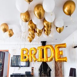 32 inch Gold Silver Bruid Foil Ballonnen Wedding Bruid Team Douche Decoraties Valentijnsdag Dag Hen Bachelor Party Supply Love Balls