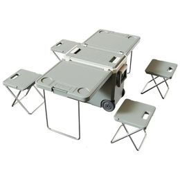 32L Multifunctionele Outdoor Camping draagbare klaptafel en stoel Koelbox Auto picknick ijs voedsel koeler 240124