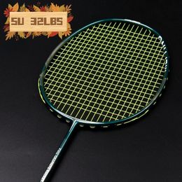 Raqueta de bádminton de fibra de carbono de 32 libras, raqueta de entrenamiento ultraligera 5U 78G G4, raqueta profesional con bolsas para adultos 240227