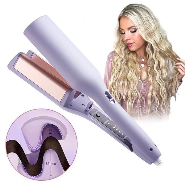 32 mm Big Deep Wave Hair Curler Ceramic Curling Iron 4 Température Réglable Stripping Styler Wand pour tout style 240325