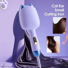 32mm Cat Ear 2 Barils Rouleaux d'oeufs Fers à friser Bigoudi en céramique pour vagues de plage Curling Pince à cheveux Waver Outils de coiffure 240111