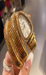 32 mm Taille de la Wames Watch adopte la forme de serpent à double surround Mouvement de quartz importé Diamond Bezel6875203