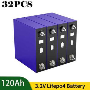 32PCS 3.2V 120Ah LiFePo4 Batterie Rechargeable Cellules De Batterie Au Lithium Pack 12V 24V 48V Pour RV Voiture Bateau Yacht Stockage D'énergie Solaire
