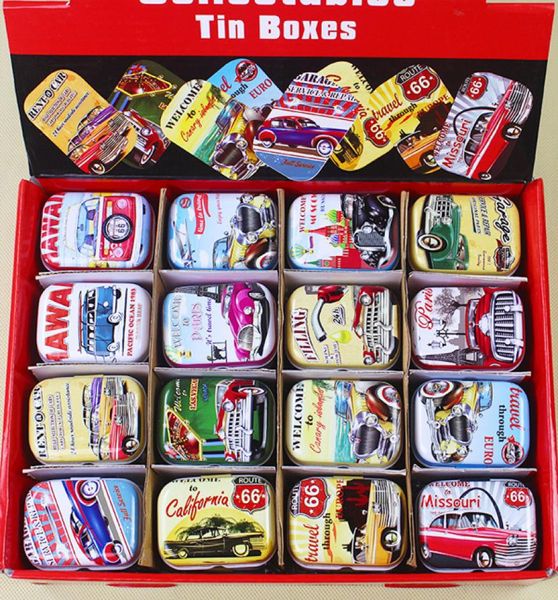 32pcs Antique Car Route 66 Creative Collective Tin Boxes Small Candy Box Birthday Gift For Boy Party Favors8333702