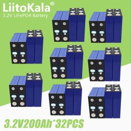 32pcs Liitokala 3.2V200AH LIFEPO4 Batterie haute puissance DIY 12V 24V 36V 200AH VAR RV CART GOLF SOLAR YACHT LIFEPO4 Batterie
