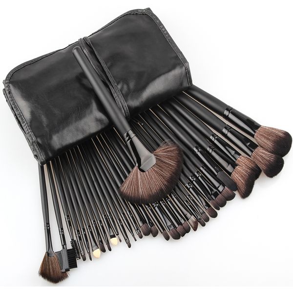 32pcs Maquillage Pinceaux brosse sac à poudre noire Fard Contour fard à paupières Kit complet cosmétiques Make Up Brush brocha de maquillaje