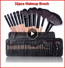 32pcs pinceles de maquillaje profesional con juego de bolsas cepillo para polvo de polvo Pinceaux maquillage belleza herramientas cosméticas kit de ojos Lip BR7218196