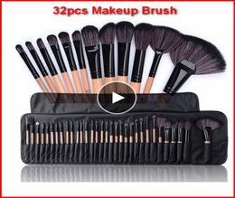 32pcs Professionele make -upborstels met zakken set Make -up poederborstel Pinceaux Maquillage Beauty Cosmetic Tools Kit Eyeshadow Lip BR2015846