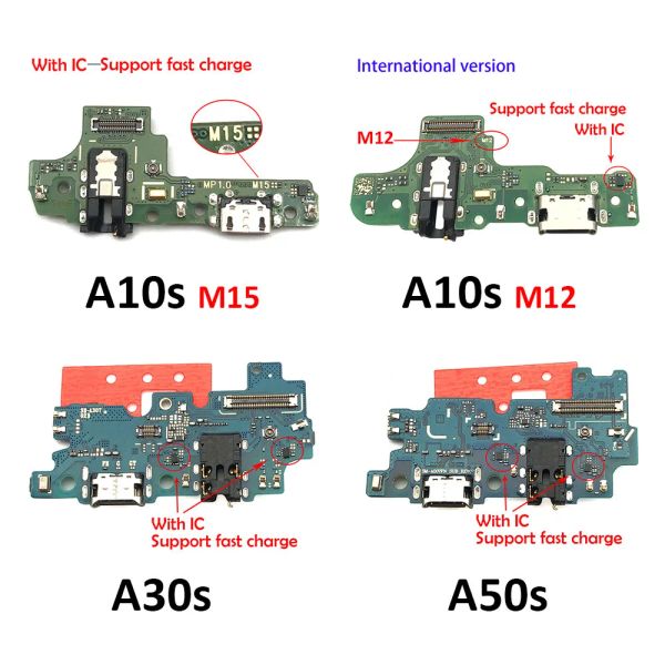 32pcs Cable flexible de la placa de carga del conector de puerto USB para Samsung A10 A20 A30 A50 A50 A01 A11 A21S A31 A51 A10S A20S