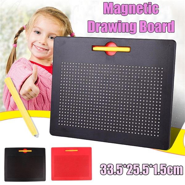 33.5x25.5cm Tableta magnética Tablero magnético Tablero de dibujo Grano de acero Stylus Pen Aprendizaje Juguetes educativos de escritura para niños Regalo LJ200907