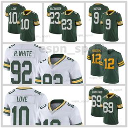 33 Aaron Jones Groene Jersey Voetbal Heren Christian Watson Voetbaluniformen AJ Dillon David Bakhtiari Love Jaire Quay Walker Romeo Doubs Eric Stokes Shirts