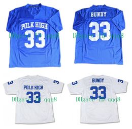 33 Al Bundy Jersey Polk High White Blue Movie Football Jersey Taille cousée S-XXXL
