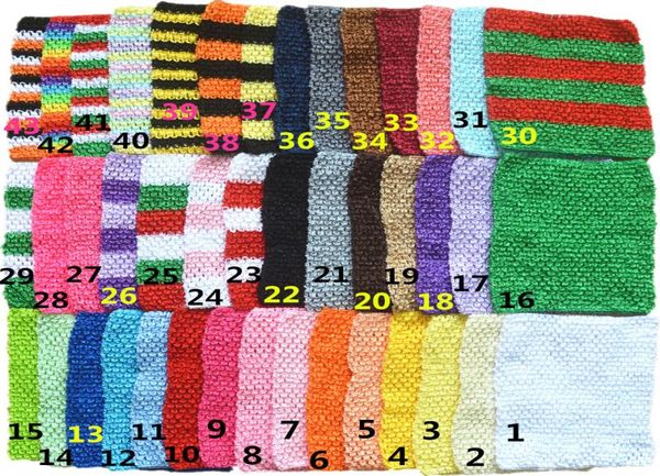 33 couleur 9 pouces bébé fille enveloppe de poitrine élastique infantile Waffle Crochet Bandband Baby Kids Rayon Tutu Tube Tops Girl Hairband 23 CMX20CM6946210