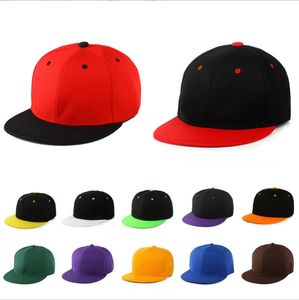 33 couleurs Capuchis unisexe acrylique Snapback Plain Snapback Haule de haute qualité Hip Hop Baseball Caps pour hommes Femmes extérieures Baseball Flatball Hat