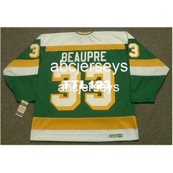 # 33 DON BEAUPRE Minnesota North Stars 1985 CCM Vintage k Hockey Jersey Stitch n'importe quel numéro de nom