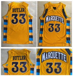 33 Jimmy Butler Marquette Golden Eagles College Basketball Jersey Jaune Taille S-XXL