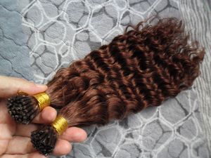 33 # crépus bouclés Extension de cheveux à la kératine 100g I Nail Tip Pre Bonded Keratin Fusion Hair 16 