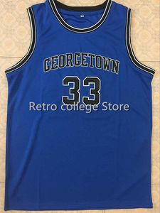 33 Patrick Ewing 1998-99 Maillots de basket-ball de l'Université de Georgetown, broderie cousue personnalisée avec n'importe quel numéro et nom