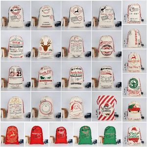 33 Style cadeaux de Noël cordon sac coton tissu Bundle poche imprimé toile sacs de Noël enfants cadeau bagT9I00575