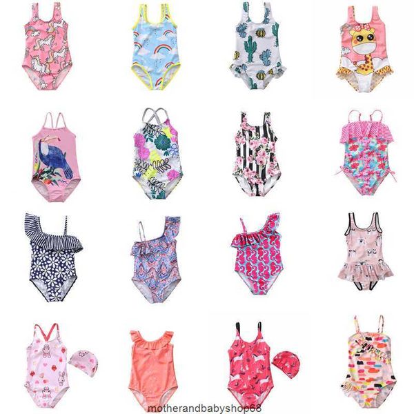 33 Styles Enfants Chauds Dessin Animé Cheval Floral One-pieces Maillots De Bain Filles Maillots De Bain Body Enfant Bikini À Volants Plage Sport Maillots De Bain Enfants Vêtements 2-8y